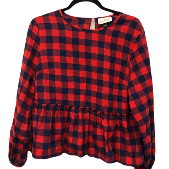 buffalo plaid peplum top